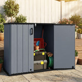 Tangkula 23.5 Cu.ft Outdoor Storage Box with Floor & Lockable Door