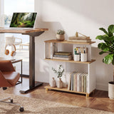 Tangkula Geometric 3-Tier Modern Reversible S-shaped Bookshelf with Anti-tipping Kits (1/2)