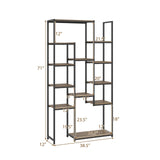 Tangkula 71” Tall Bookshelf 12 Storage Shelves Heavy-Duty Metal Frame Modern Freestanding Plant Display Rack