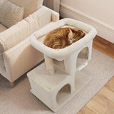 Tangkula Small Cat Tree 25.5 Inch Cat Tower with 2 Large Cat Condos