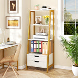 Tangkula 52.5" Tall Freestanding Bookcase with Sturdy Metal Frame