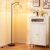 Tangkula Arc Floor Lamp with Hanging Lampshade
