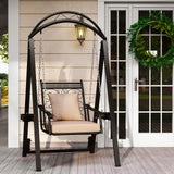 Tangkula Outdoor Patio Swing with Heavy-Duty Metal Frame