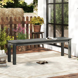 Tangkula HDPE Outdoor Bench 2-3 Person Patio Bench 55" Backless Garden Dining Bench with Slatted Seat