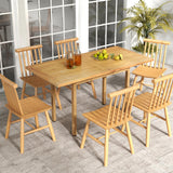 Tangkula 55” x 27.5” Wooden Tabletop, Slatted Table Top Board Split in 2 Square
