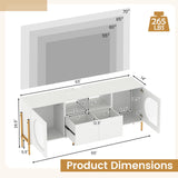 Tangkula 65”L White TV Stand for 55”-70” Televisions