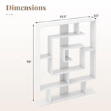 Tangkula Irregular Wooden Bookshelf for Living Room