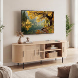 Tangkula Fluted TV Stand for TVs up to 60”