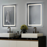 Tangkula 32" x 24" LED Bathroom Wall Mirror, RGB Backlit Dimmable Vanity Makeup Mirror