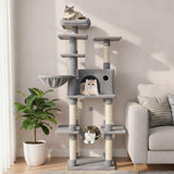 Tangkula 63 Inch Large Cat Tower with Sisal Scratching Posts