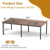 Tangkula 95" x 48" Rectangle Office Computer Desk with Heavy-Duty Metal Frame