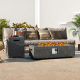 Tangkula 50,000 BTU Fire Pit Table Set, 42.5” Magnesium Oxide Propane Gas Fire Pit w/Hideaway Tank Holder, Protective Cover Included, Simple Ignition