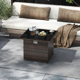 Tangkula 32.5 Inch Propane Fire Pit Table with Tempered Glass Tabletop & Stainless Steel Burner for Outside Patio