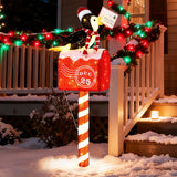 Tangkula 4.8 FT Christmas Lighted Penguin on Mailbox
