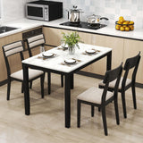 Tangkula Dining Table Set for 4 w/Faux Marble Tabletop