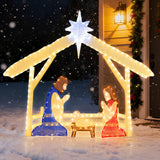 Tangkula 4.7 FT Christmas Lighted Nativity Scene Set