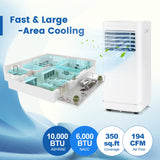 10000 BTU Portable Air Conditioners, Room Air Conditioner with Remote Control
