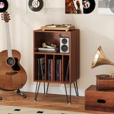 Tangkula 3 Tier Turntable Stand with Charging Station & Sturdy Metal Legs