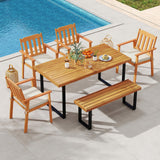 Tangkula 6 Pieces Patio Dining Table Set