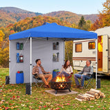 Tangkula 10x10 Ft Pop Up Canopy with Sidewall UPF50+ Commercial Canopy