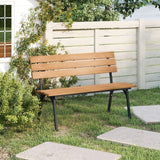 Tangkula Acacia Wood Outdoor Bench with Backrest for Outside Front Porch