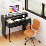 Tangkula Extendable Computer Desk with 2 Storage Drawers