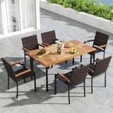 Tangkula Stackable Patio Wicker Dining Chairs Set of 2/4