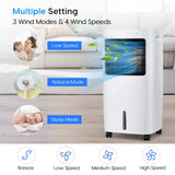 Evaporative Cooler, 3-in-1 Cooler, Fan and Humidifier with 7.5H Timer