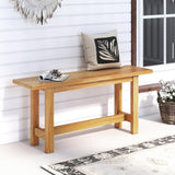 Tangkula Outdoor Teak Wood Bench