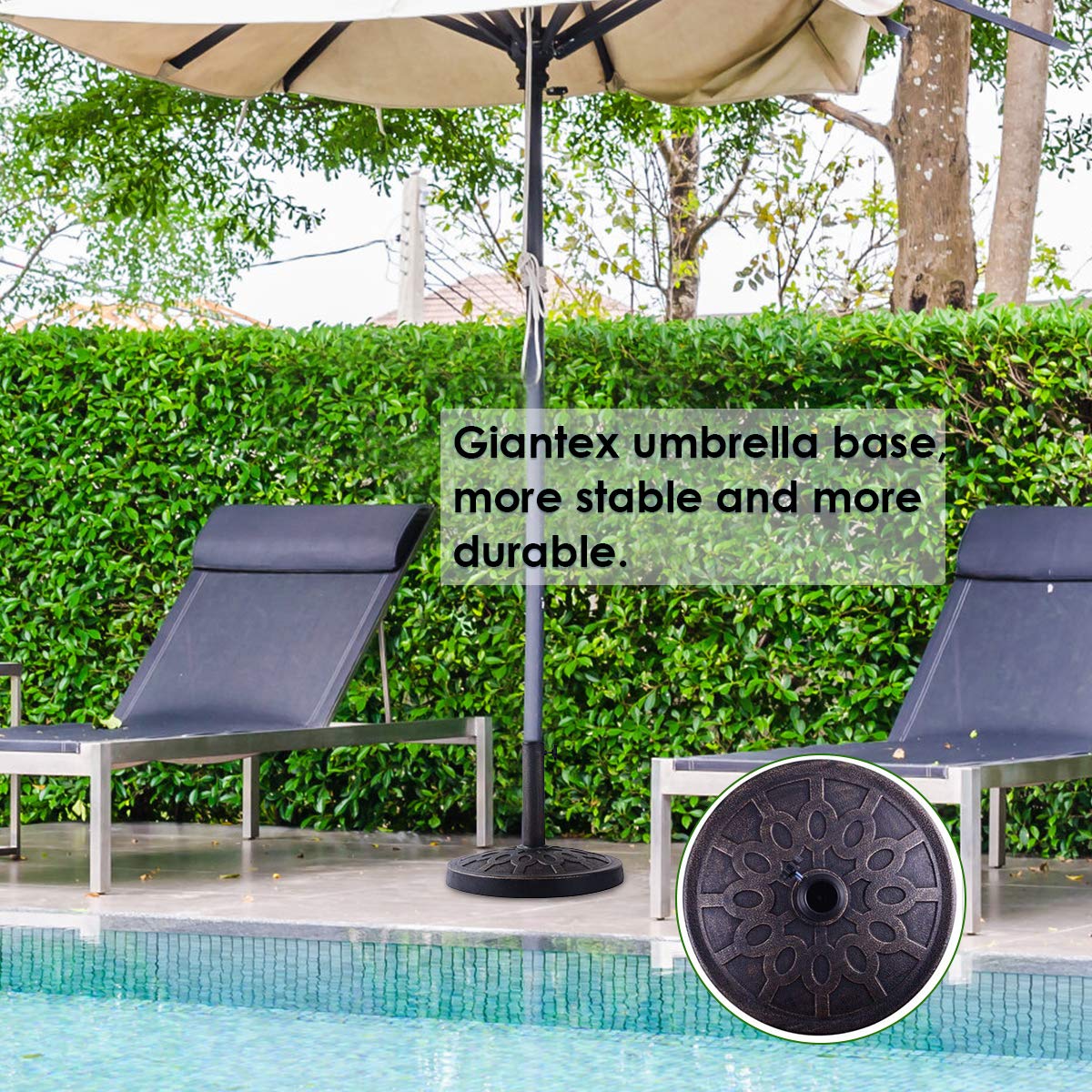 coral coast 75 lb european patio umbrella stand Tangkula Fillable Base, lbs Water & Sand Filled Heavy Duty 20 Inch Round Outdoor Umbrella Weights, Umbrella for Umbrella Pole 1.5-1.9 inches, for 9-10 ft Market Offset Umbrella : Patio, Lawn & Garden The base compliments existing patio dcor with its attractive neutral colors. Resin Free Standing Umbrella Base