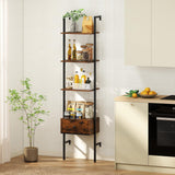 Tangkula 5-Tier Bookshelf with Drawer