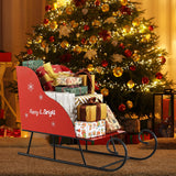Tangkula Metal Christmas Santa Sleigh Basket Xmas Santas Gift Storage Sleigh