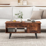 Tangkula Lift Top Coffee Table with Storage, Living Room Table with Hidden Compartment, Cabinet & Open Shelf