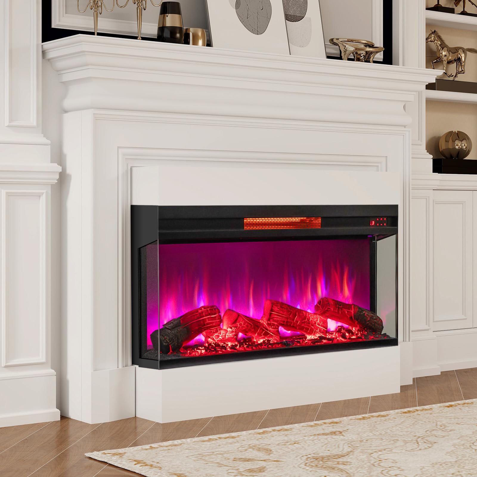 10+ 3 Sided Electric Fireplace Tangkula 36 Inch 3-Sided Electric Fireplace, 1500W Recessed Fireplace