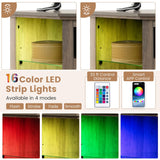 Tangkula Fireplace Corner TV Stand with LED Lights & Smart APP Control for 50 Inches TV