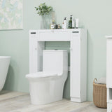 Tangkula Over The Toilet Storage Cabinet, Freestanding Toilet Storage with Adjustable Shelves & Paper Holder