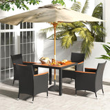 Tangkula 5 Pieces Patio Dining Table Set for 4