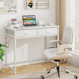 Tangkula Computer Desk with 2 Storage Drawers & 4 Hooks