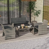 Tangkula 4 Piece Patio Wicker Furniture Set