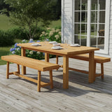 Tangkula 63-Inch Teak Wood Outdoor Bench Backless(1/2)