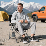 Tangkula Camping Chair with Cup Holder for Beach