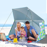 Tangkula Beach Tent for 2-4 People, 2-in-1 Beach Tent Sun Shelter with Extendable Floor