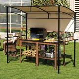 Tangkula 7.8 x 4.4 FT Grill Gazebo for Backyard Deck Garden Lawn