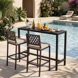 Tangkula Outdoor Bar Table Patio Counter Height Table