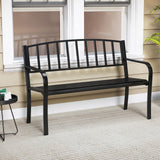 Tangkula Metal Outdoor Park Bench 50 Inches Patio Garden Bench