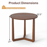Tangkula Farmhouse Side Table | 22.5" Round End Table with Solid Rubber Wood Legs (1/2)