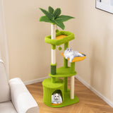 Tangkula Palm Cute Cat Tree with Sisal Scratching Posts