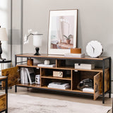 Tangkula TV Stand for TVs up to 65"- 58"TV Console Table w/Side Cabinets & Adjustable Shelf