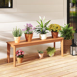 Tangkula 55" 3-Person Teak Wood Bench with 880 LBS Weight Capacity