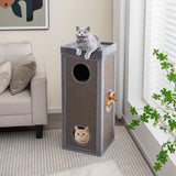 Tangkula 4 Story Cat Tree Condo, 39 Inch Multi-Layer Cat House with Sisal Scratch Pad